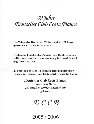 DCCB Heft xx 2005 20Jahre